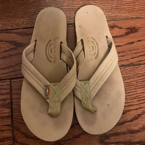 Rainbow thick strap flip flops - medium, sierra brown